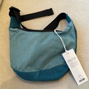 Baggu Deadstock Teal Nylon small Crescent Bag NWT